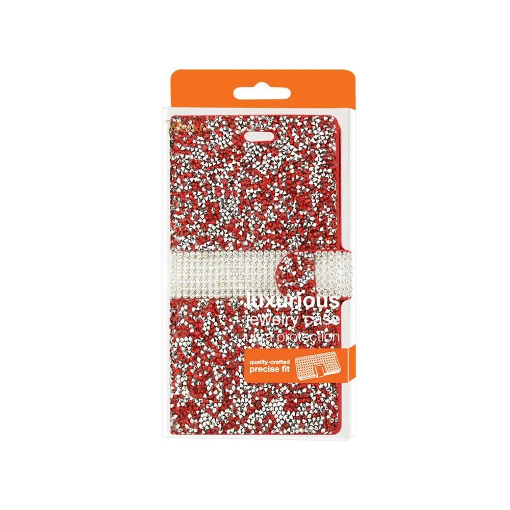 Reiko Bling Diamond Flip Case ZTE Warp Elite N9518 Red