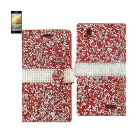 Reiko Bling Diamond Flip Case ZTE Warp Elite N9518 Red