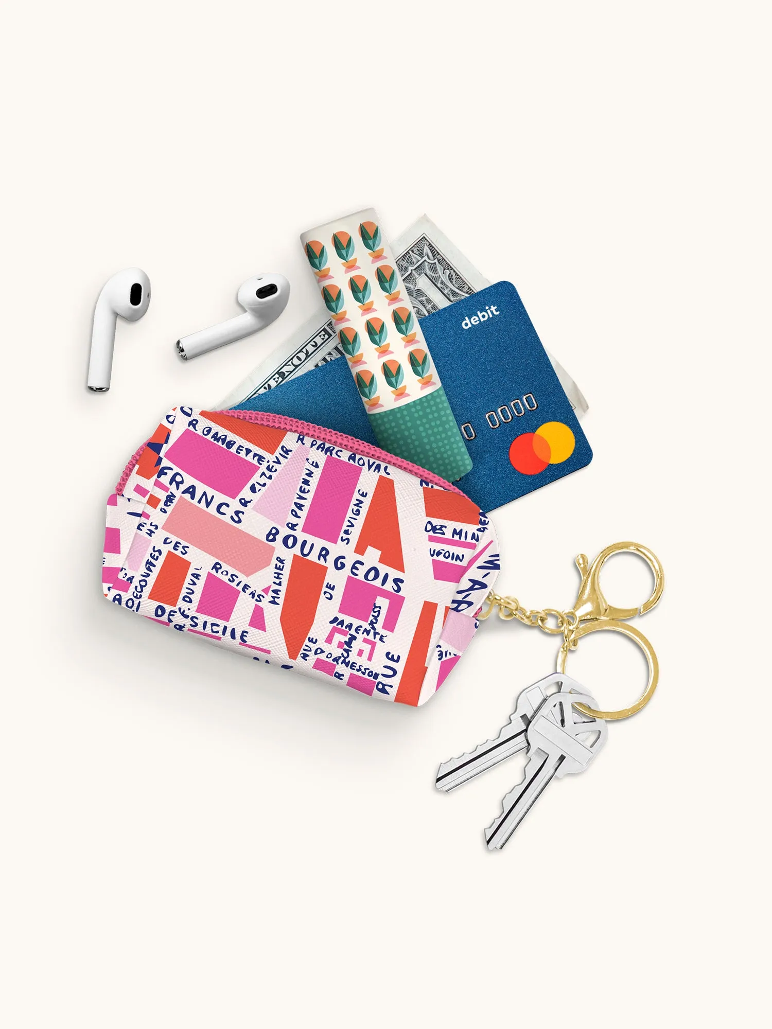 Rues De Paris Key Chain Pouch