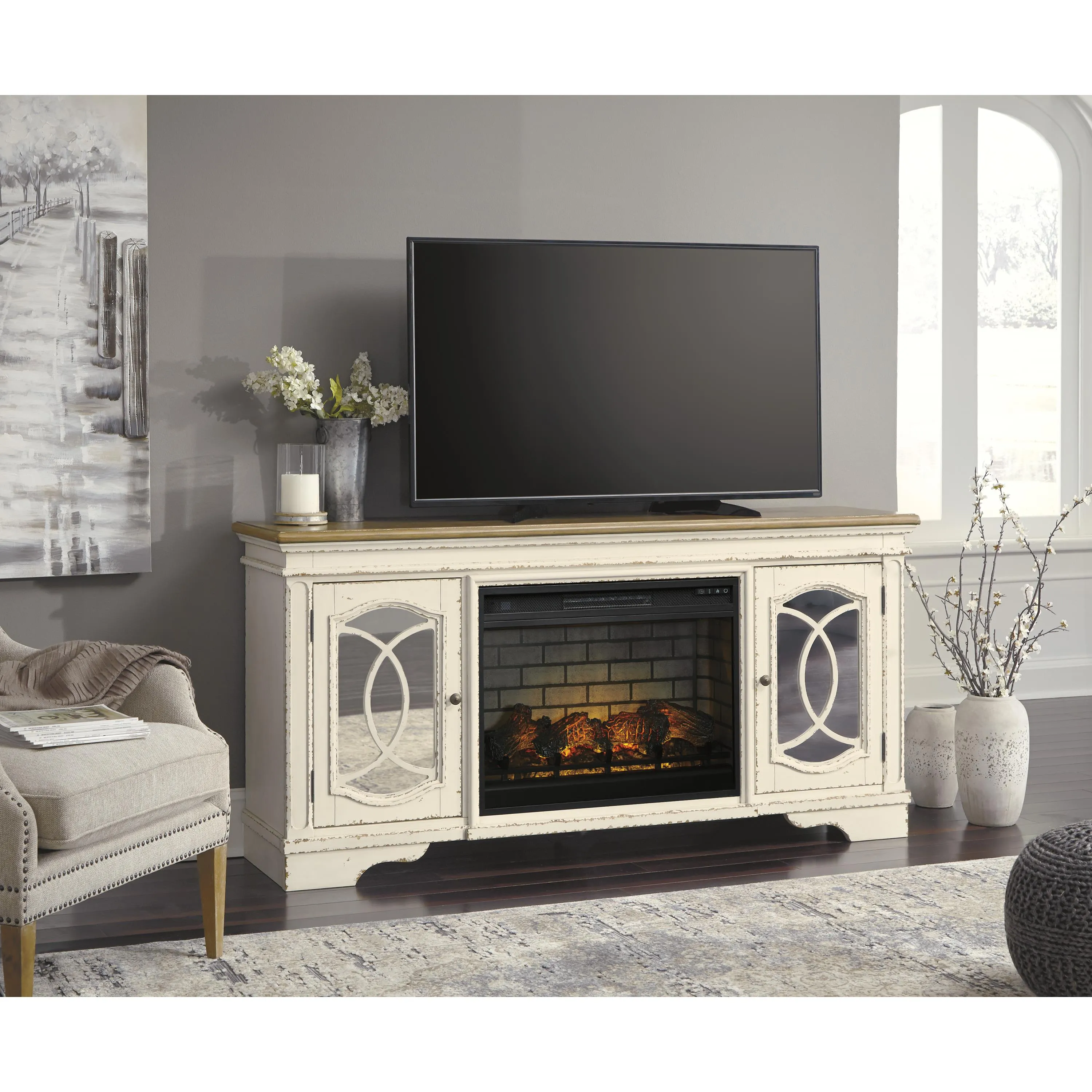 Signature Design by Ashley Realyn TV Stand W743-68/W100-121