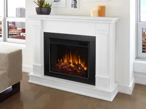 Silverton Electric Fireplace Mantel Package in White