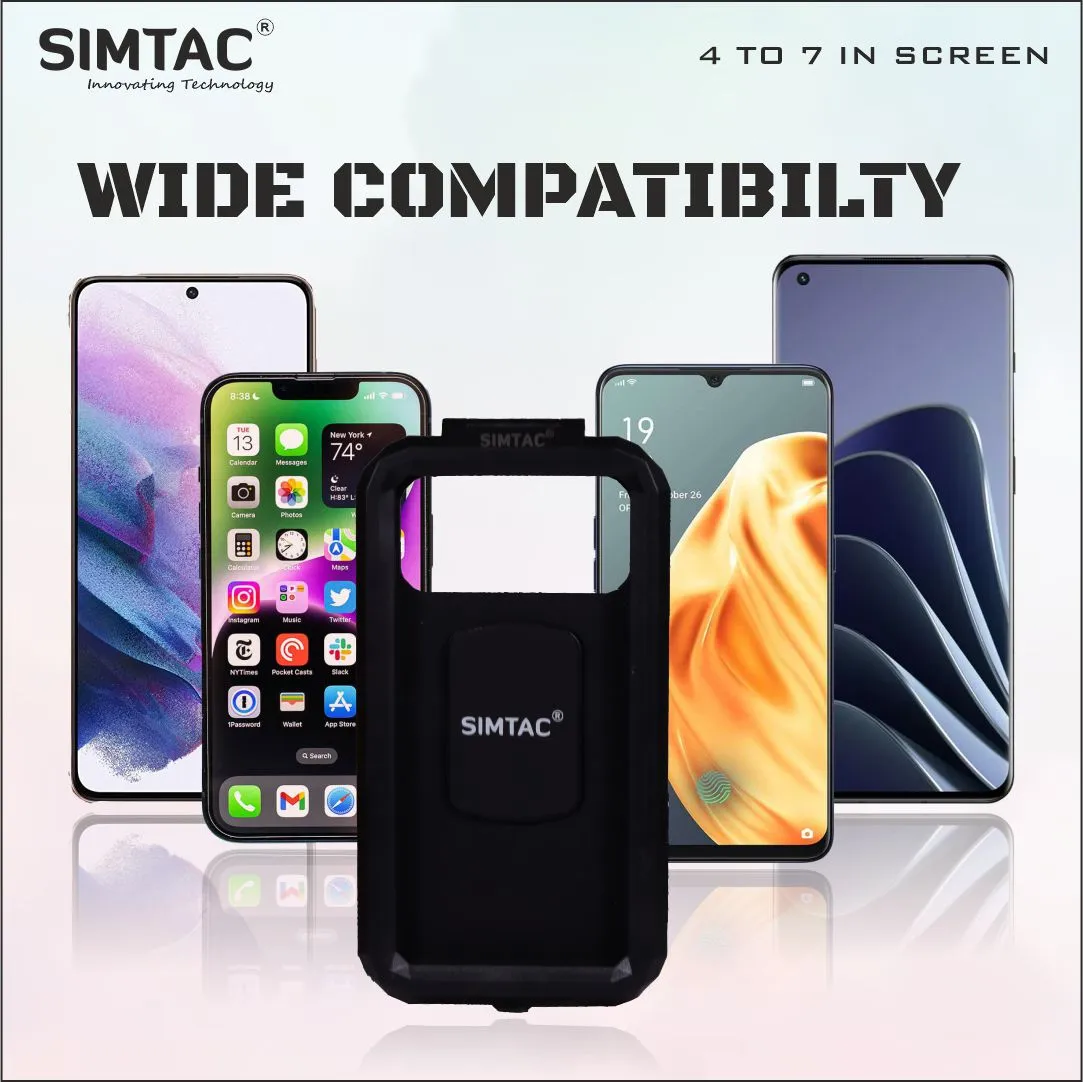 SIMTAC Mobile Holder Waterproof Wireless Charger With USB C For Bikes/ Scooters| MHWPWC-15C