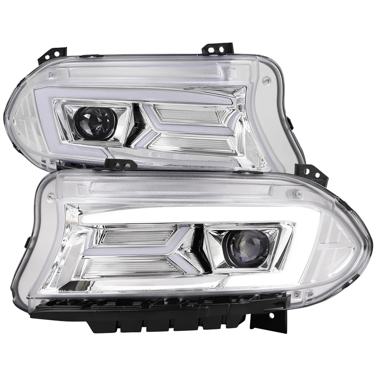 Spec-D Projector Headlights Dodge Charger (2015-2023) Sequential LED Turn Signal - Black or Chrome