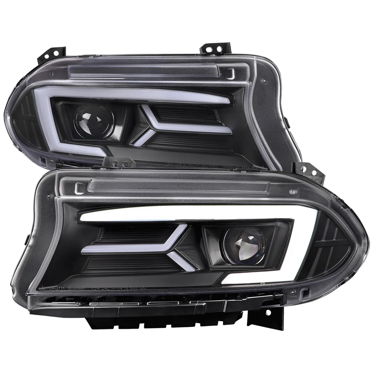 Spec-D Projector Headlights Dodge Charger (2015-2023) Sequential LED Turn Signal - Black or Chrome