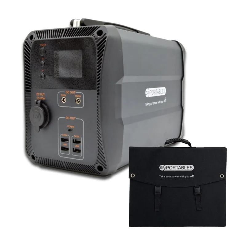 SR Portables Cleo Portable 400Wh Lithium Solar Generator Plus Solar Panel