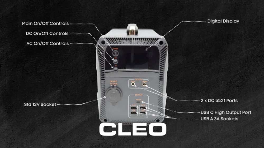 SR Portables Cleo Portable 400Wh Lithium Solar Generator Plus Solar Panel