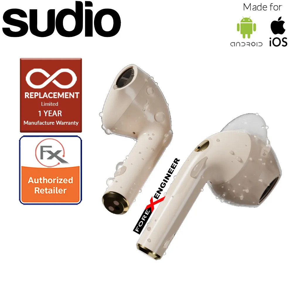 Sudio Nio Wireless Earbuds with  Environmental Noise-Canceling Microphones ( Sand ) ( Barcode : 7350071384329 )