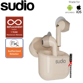 Sudio Nio Wireless Earbuds with  Environmental Noise-Canceling Microphones ( Sand ) ( Barcode : 7350071384329 )