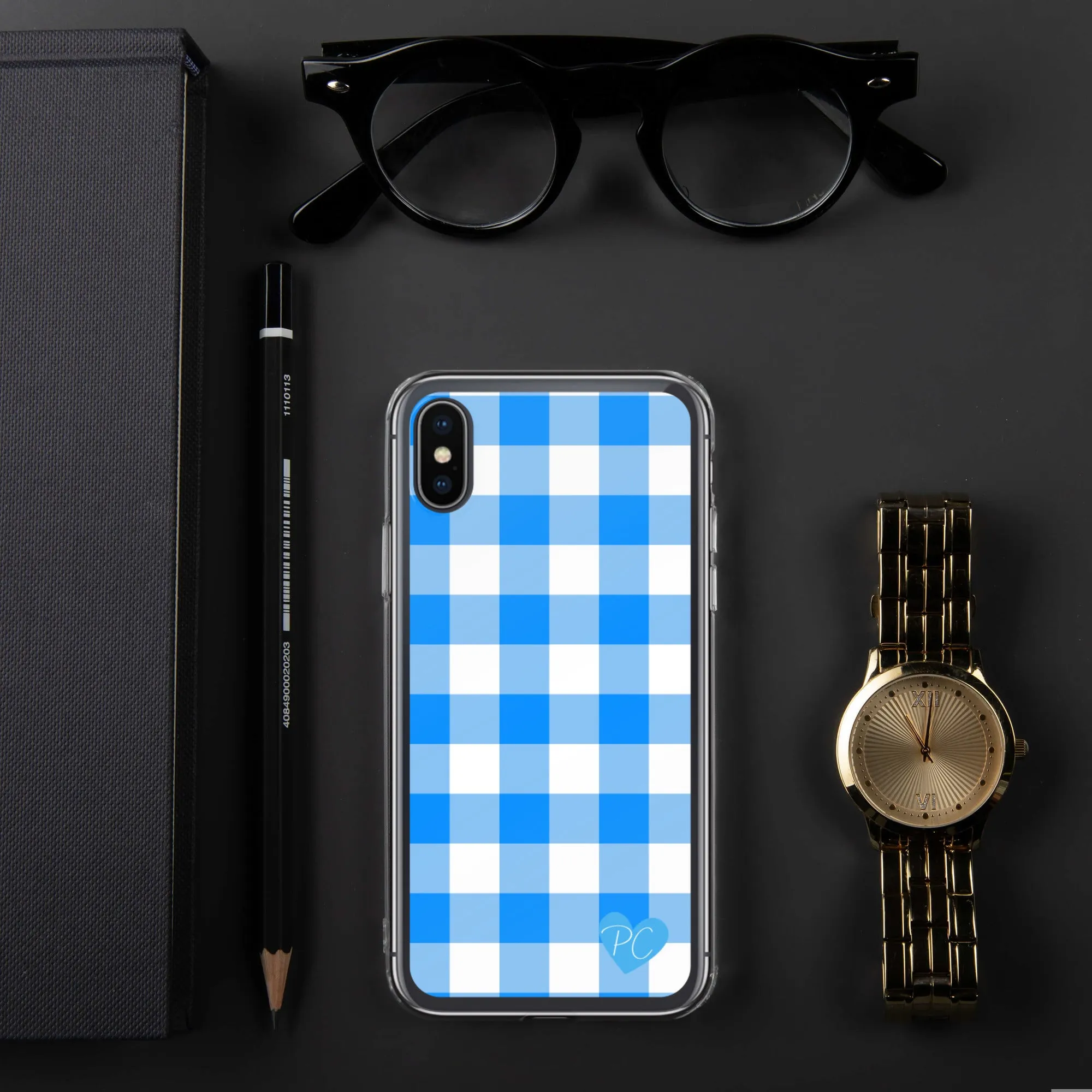 Sunday Afternoon Vintage Blue Gingham Print  iPhone Case | Pinup Couture