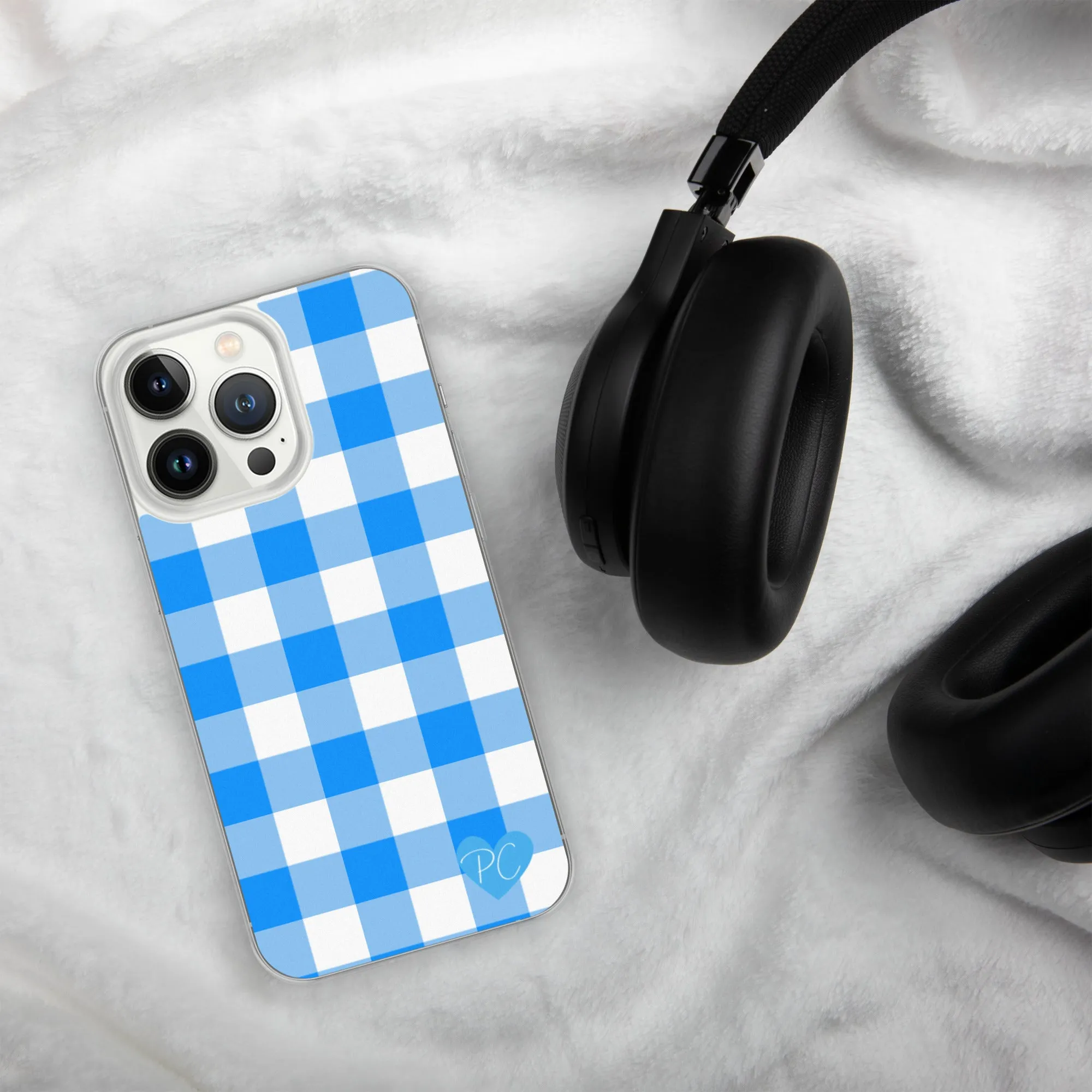 Sunday Afternoon Vintage Blue Gingham Print  iPhone Case | Pinup Couture