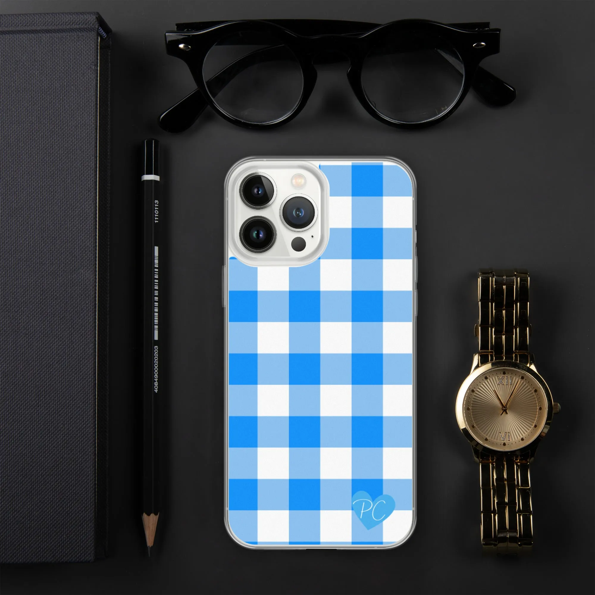 Sunday Afternoon Vintage Blue Gingham Print  iPhone Case | Pinup Couture