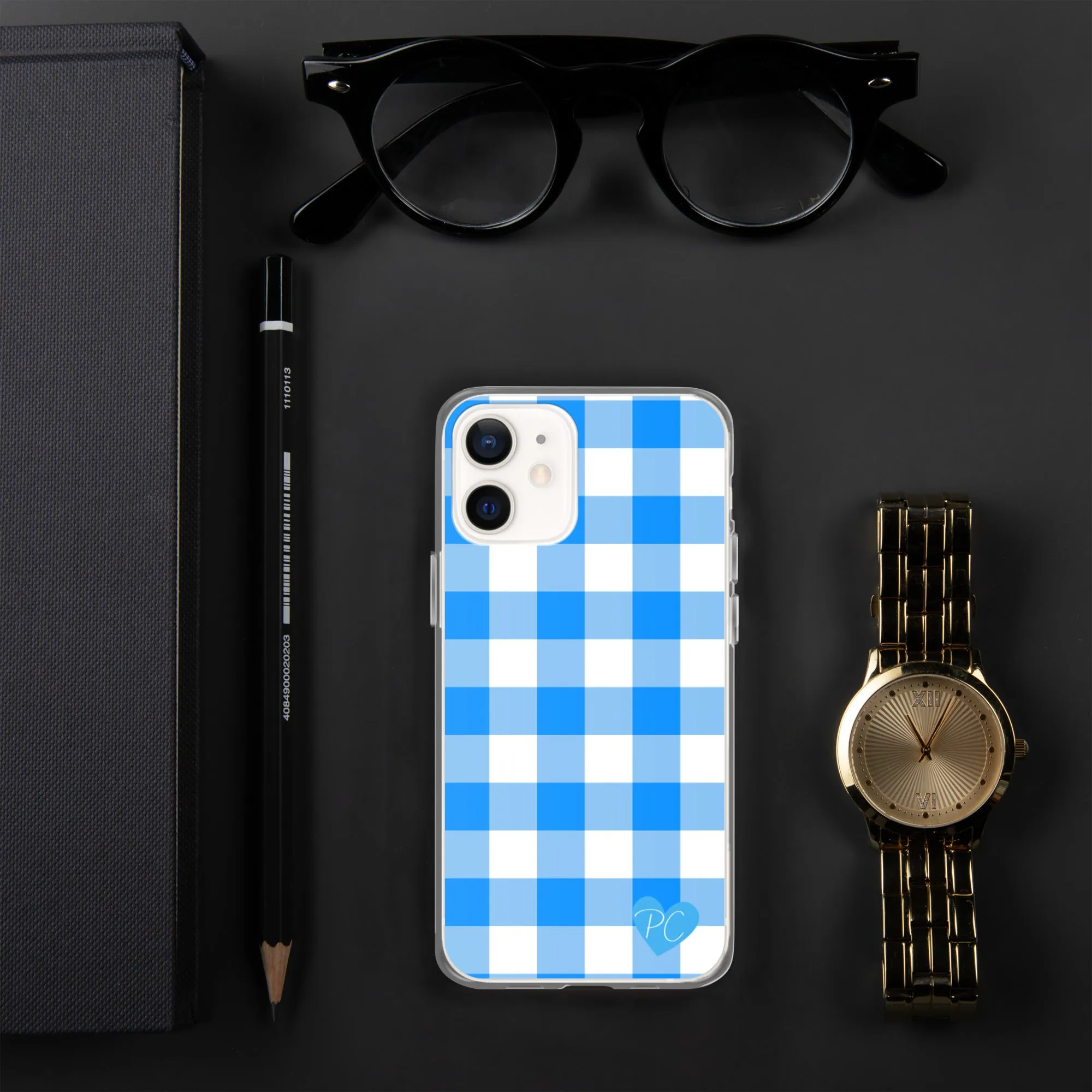 Sunday Afternoon Vintage Blue Gingham Print  iPhone Case | Pinup Couture