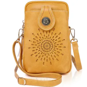 Sunflower Design Small phone Shoulder CrossBody Bag-Yellow