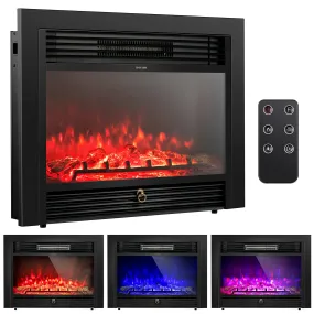 Tangkula 28.5 Inches Recessed Electric Fireplace Insert, Freestanding Fireplace Heater W/ Overheat Protection