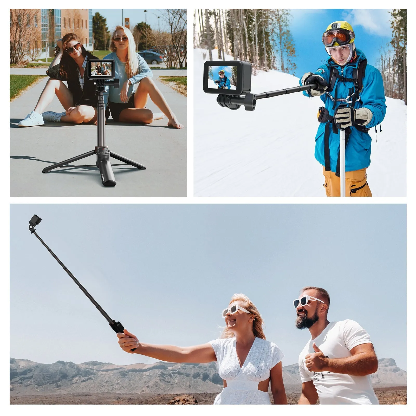 TELESIN 0.6m Vlog Selfie Stick Tripod with Remote for GoPro/ Phone