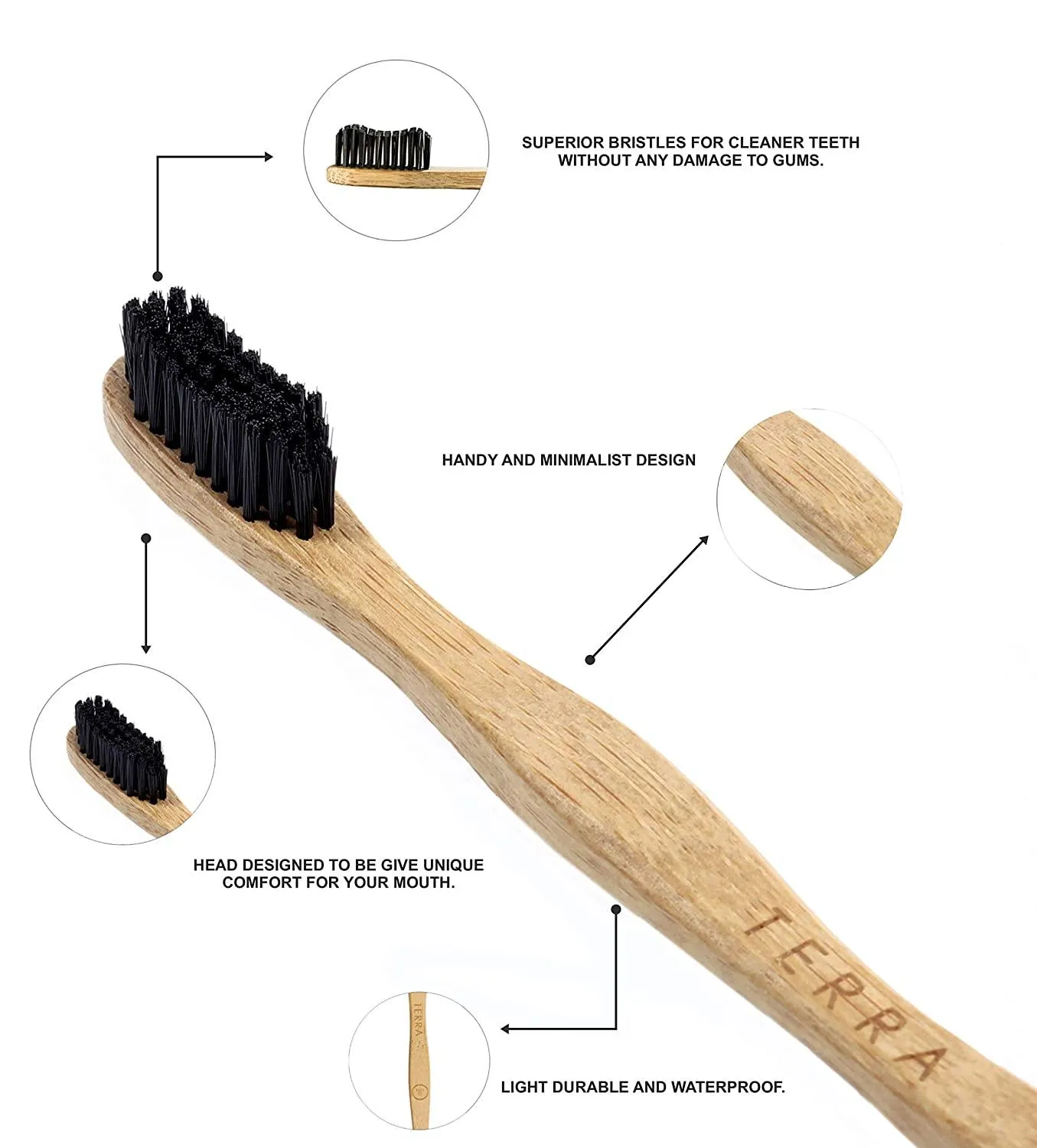 TERRA BAMBOO TOOTHBRUSH SOFT ADULT - BLACK