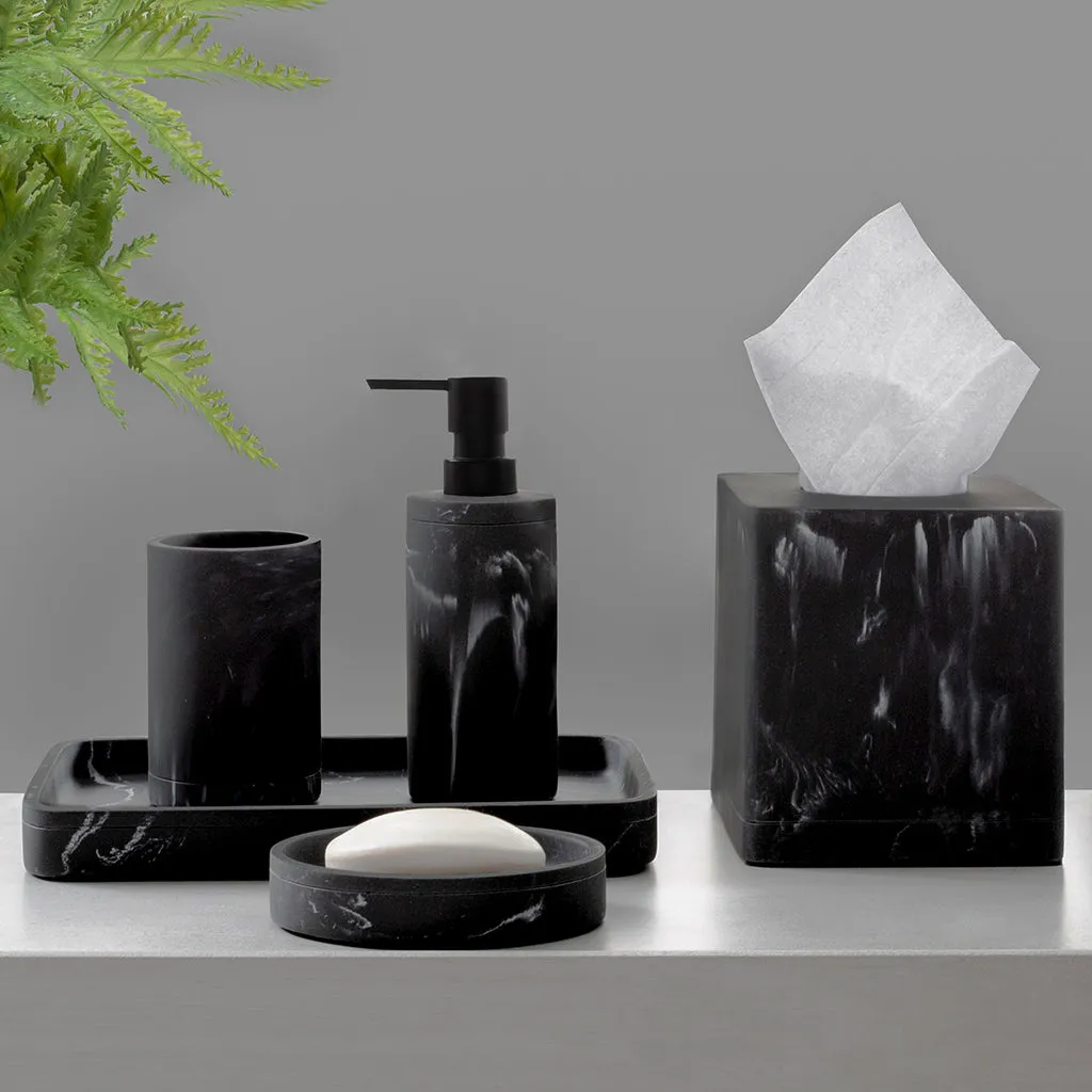 The Classic Black Marble Bath Accessories - Soap Dish