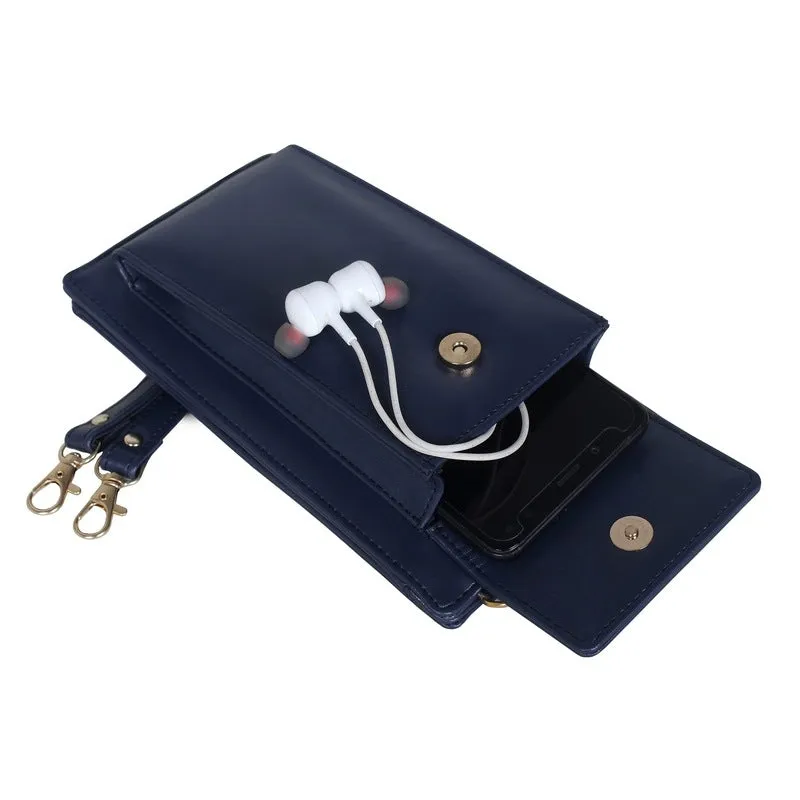 THE CLOWNFISH Adora Women Wallet/Sling Bag With Front Phone Pocket (Navy Blue)