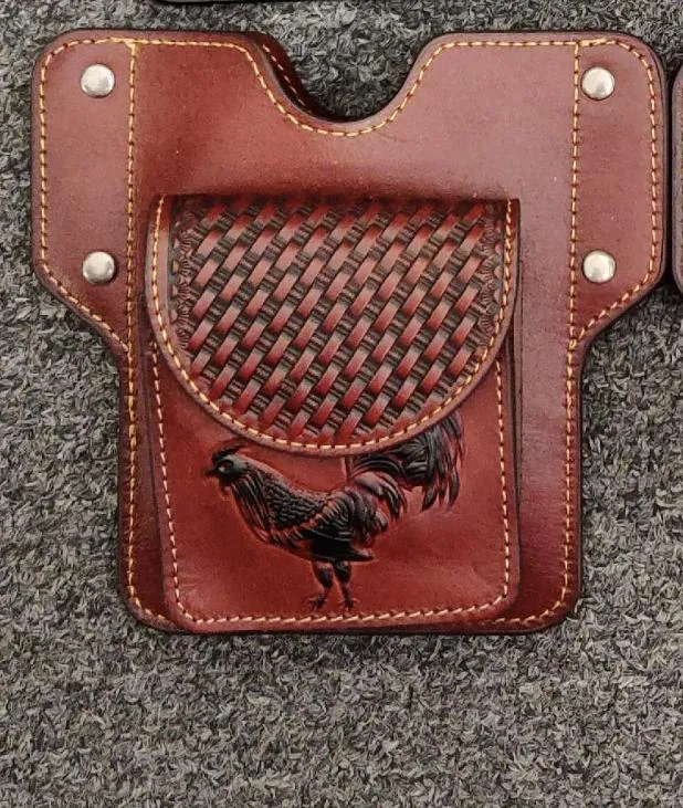 Top Notch Accessories 8005BR Brown Rooster Phone Case With Side Pouch