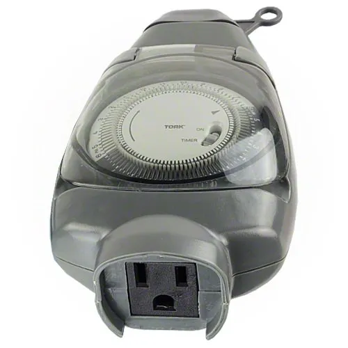 Tork Mechanical Outdoor Timer with Outlet