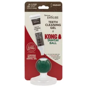 Tropiclean & KONG | Dog Dental Ball Kit | The Enticer Pack | Smoked Beef Brisket Flavour