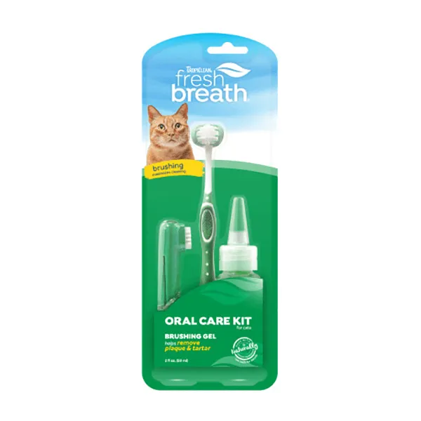 TropiClean Fresh Breath Oral Brushing Kit for Cats - 2oz