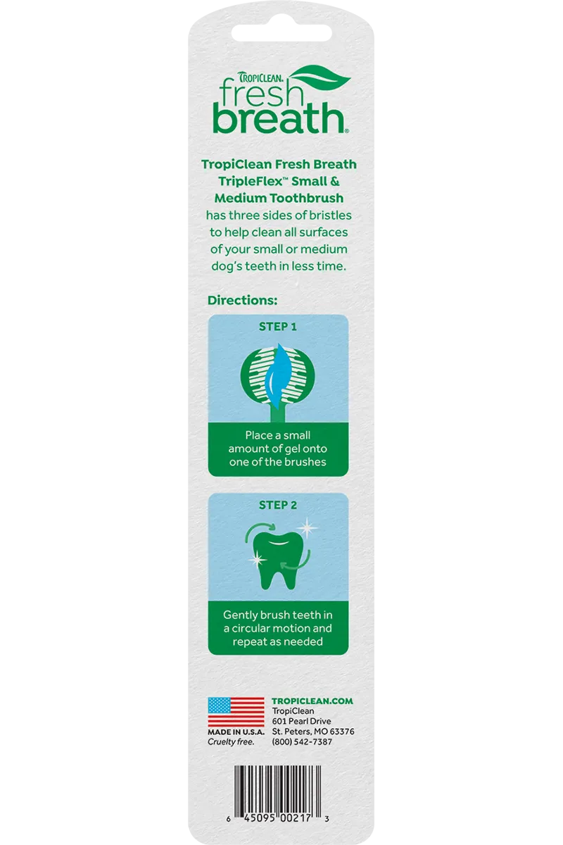 Tropiclean Fresh Breath TripleFlex Toothbrush for Dogs