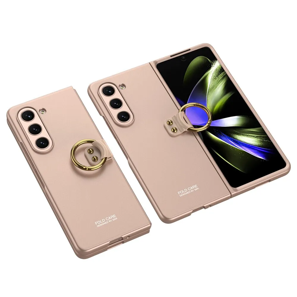 Ultra-thin Matte Hard PC Phone Case with Ring Holder For Samsung Galaxy Z Fold 5