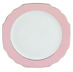 Ultra-White Georgian ColorSheen Pink - Platinum Banding - Charger Plate