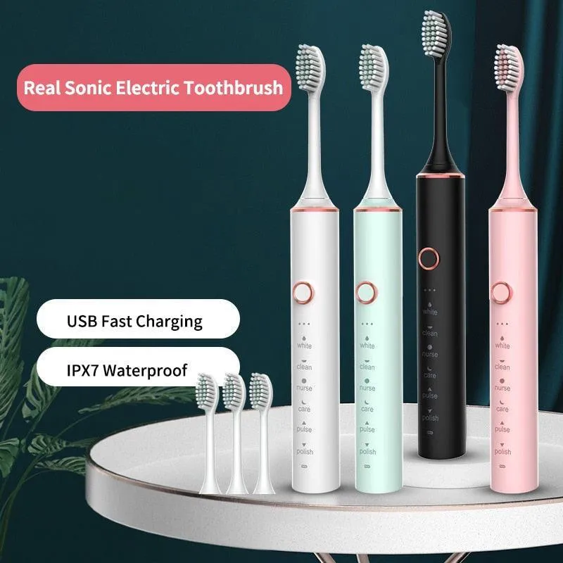 Ultrasonic Sonic Electric Toothbrush for Adults USB Rechargeable