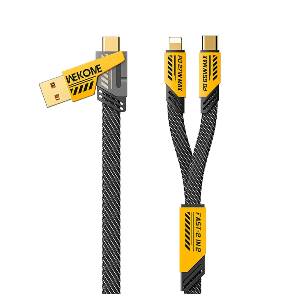 USB a cable|WEKOME Mech Style 4-in-1 Cable USB A Type-C Dual Connector for iPhone,Android