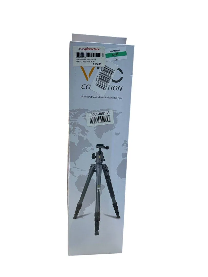 Vanguard VEO 2 265AB Aluminum Travel Tripod with VEO 2 BH-50 Ball Head for Sony, Nikon, Canon, Fujifilm Mirrorless, Compact System Camera (CSC), DSLR