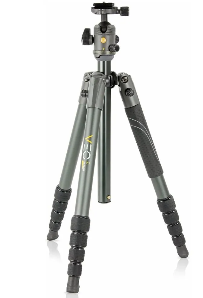 Vanguard VEO 2 265AB Aluminum Travel Tripod with VEO 2 BH-50 Ball Head for Sony, Nikon, Canon, Fujifilm Mirrorless, Compact System Camera (CSC), DSLR