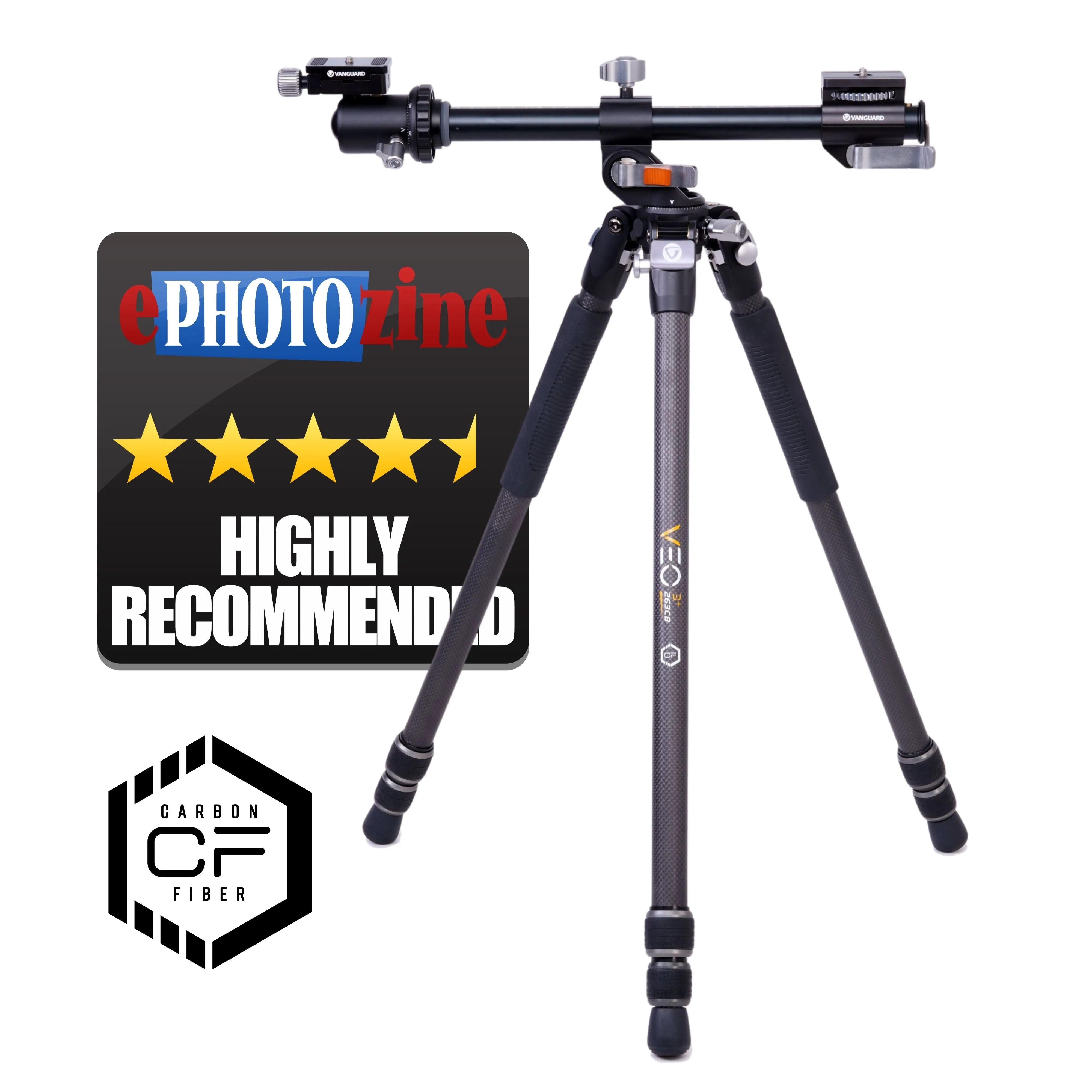 VEO 3  263CB Versatile Carbon Tripod with Ball Head - 15kg Load Capacity