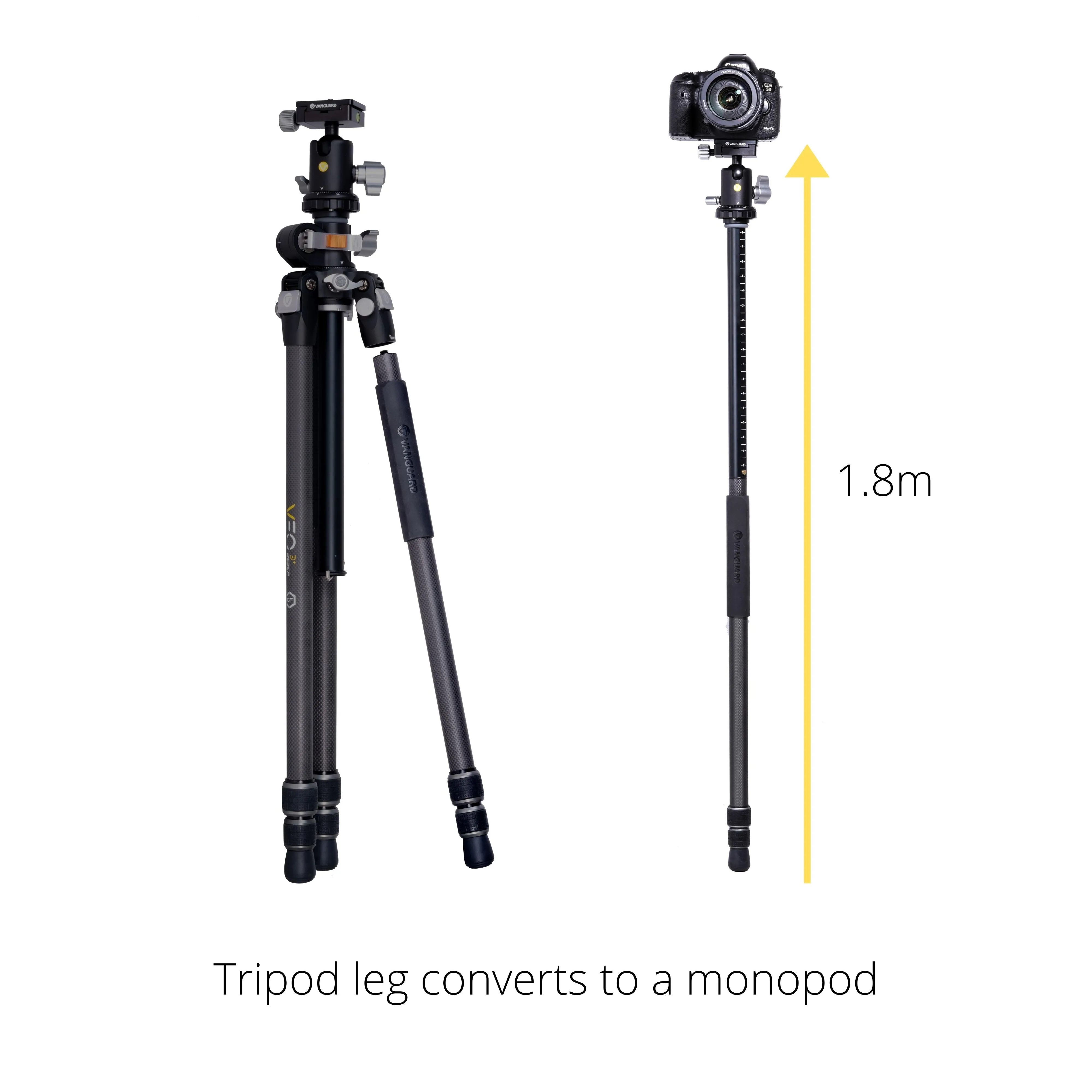 VEO 3  263CB Versatile Carbon Tripod with Ball Head - 15kg Load Capacity