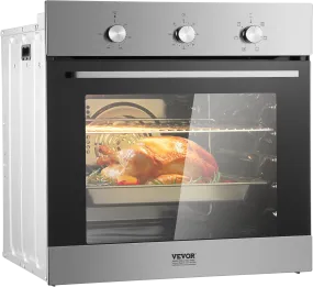 Vevor Wall Oven 24" Electric Built-In Single Oven 2.68 Cu. Ft. 6 Functions Convection Self-Cleaning System New