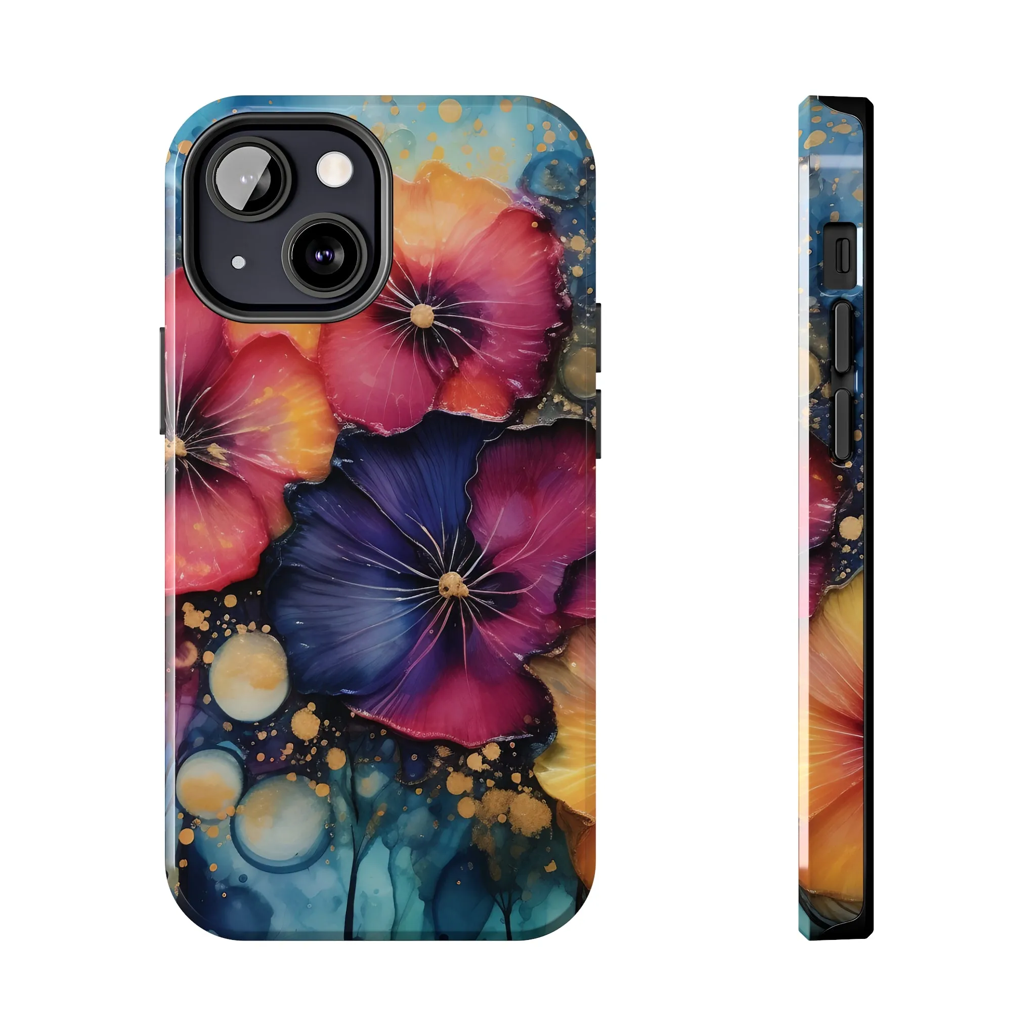 Vibrant 3D Watercolor Flowers print Design Tough Phone Case compatible with a large variety of iPhone models, Gift, Phone Case