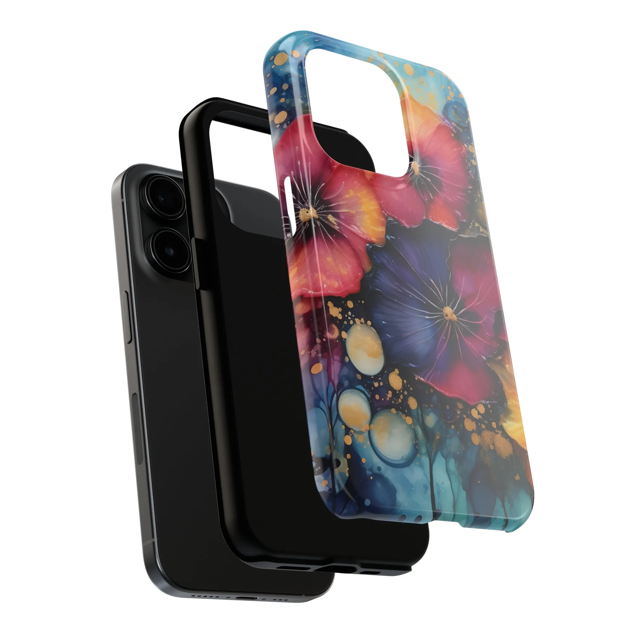 Vibrant 3D Watercolor Flowers print Design Tough Phone Case compatible with a large variety of iPhone models, Gift, Phone Case