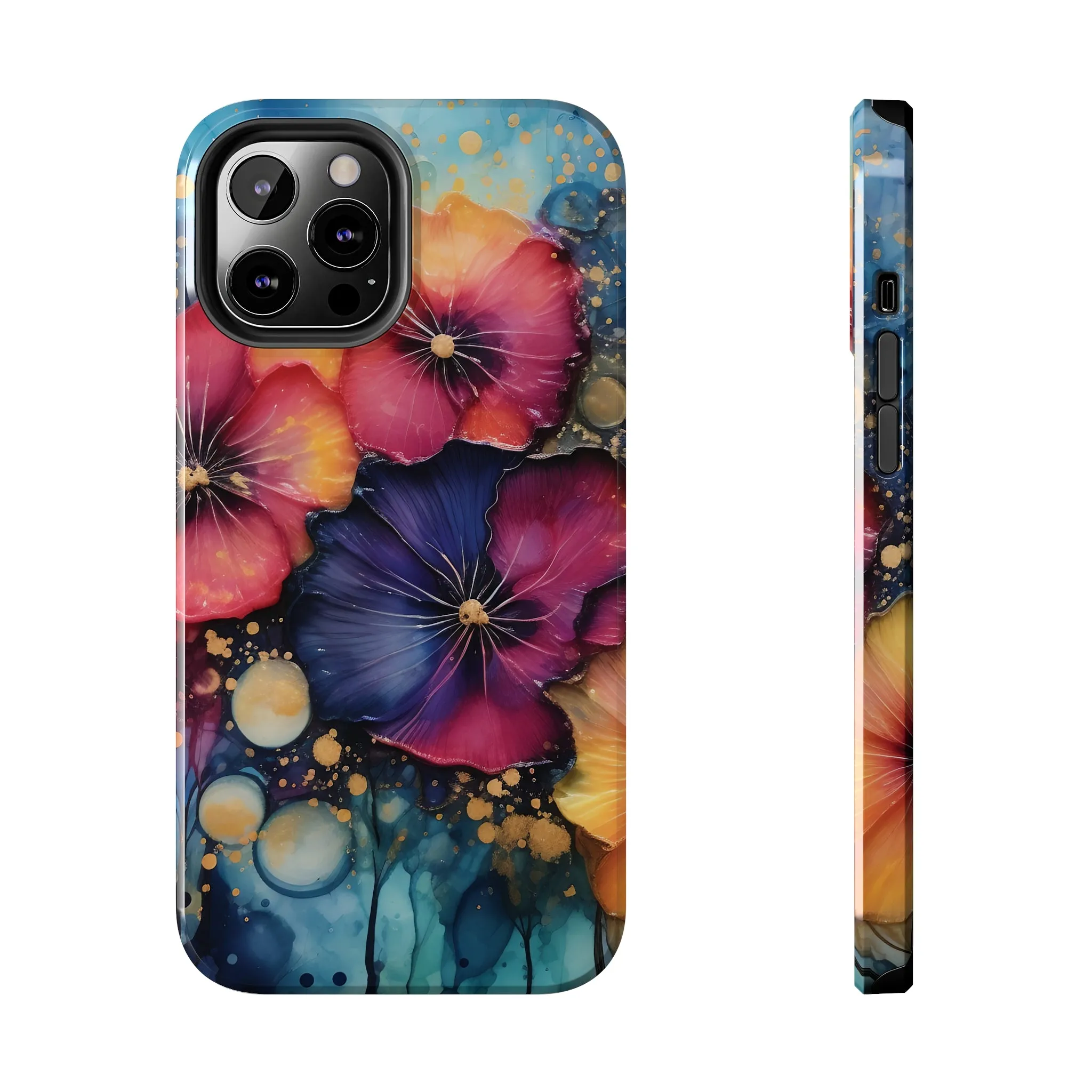 Vibrant 3D Watercolor Flowers print Design Tough Phone Case compatible with a large variety of iPhone models, Gift, Phone Case