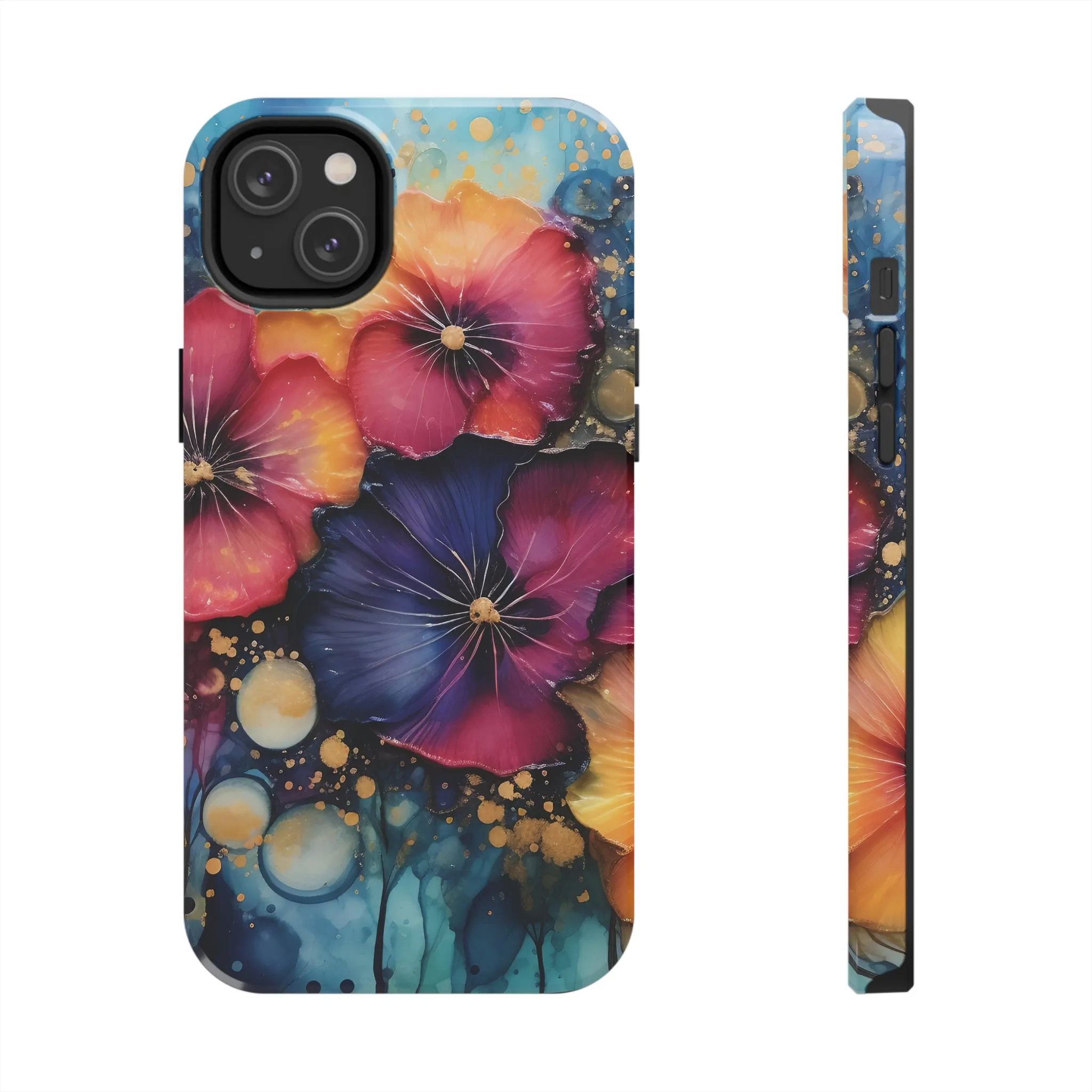 Vibrant 3D Watercolor Flowers print Design Tough Phone Case compatible with a large variety of iPhone models, Gift, Phone Case