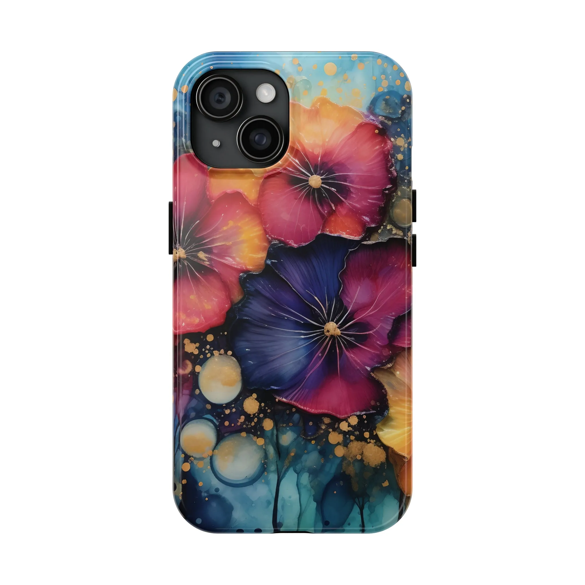 Vibrant 3D Watercolor Flowers print Design Tough Phone Case compatible with a large variety of iPhone models, Gift, Phone Case