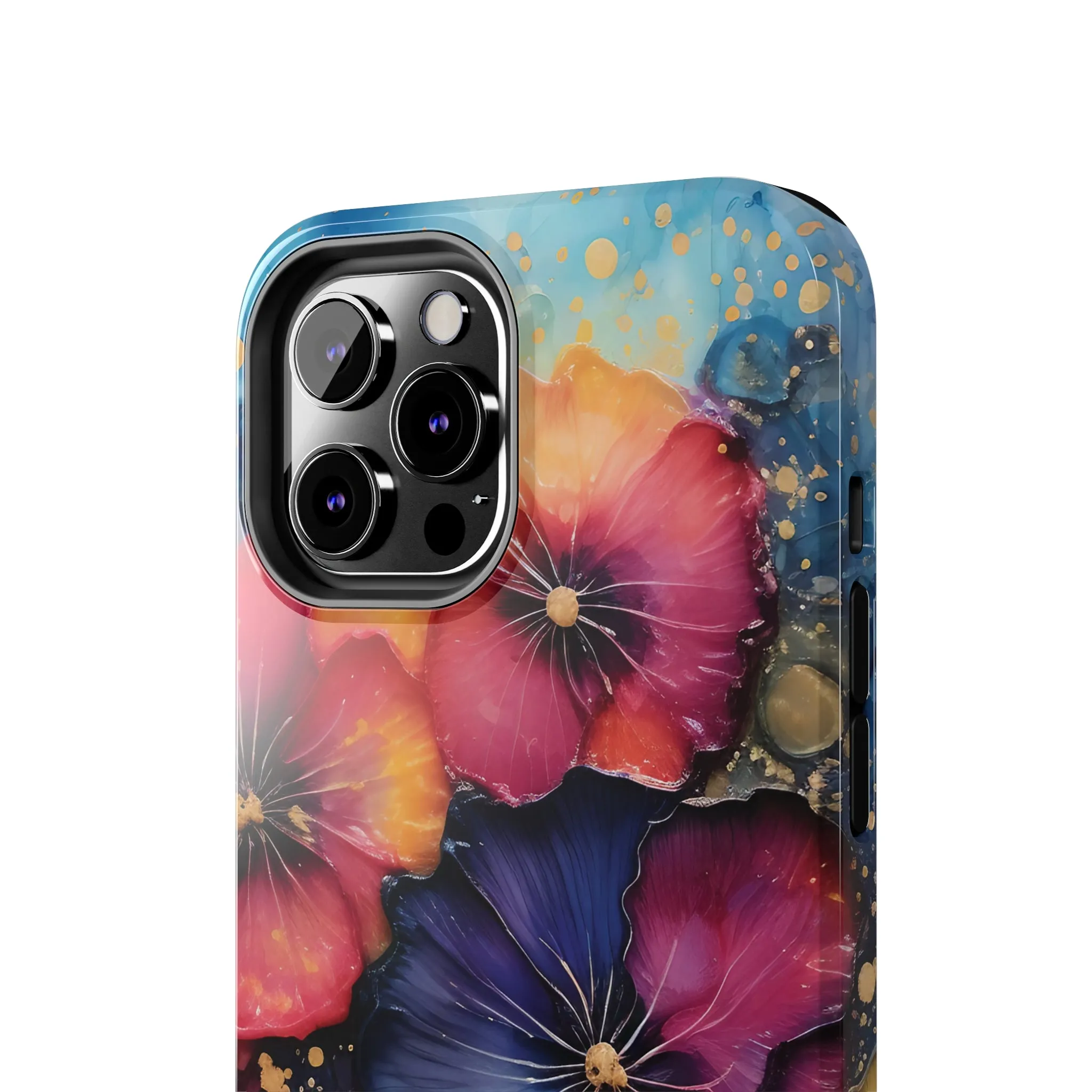 Vibrant 3D Watercolor Flowers print Design Tough Phone Case compatible with a large variety of iPhone models, Gift, Phone Case