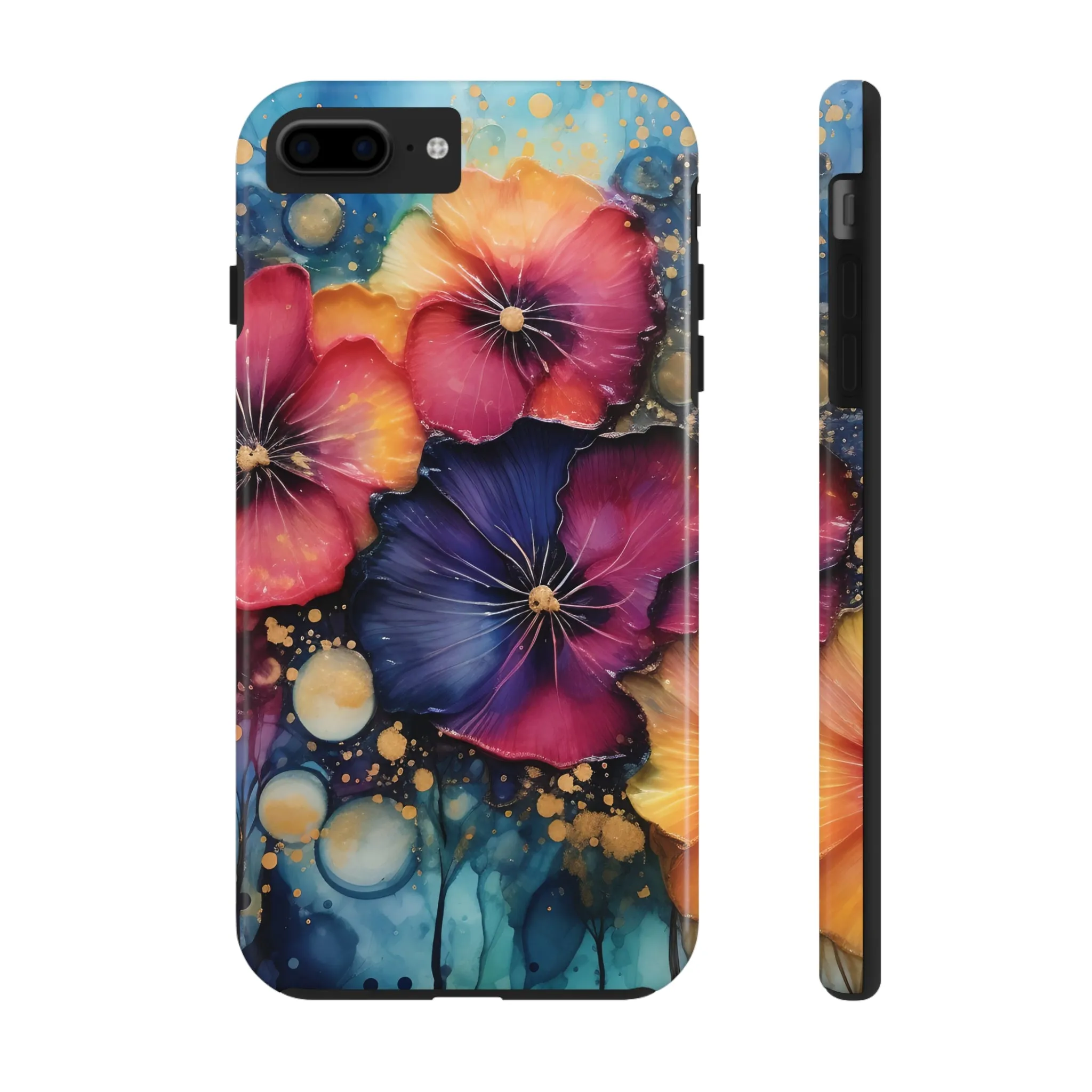 Vibrant 3D Watercolor Flowers print Design Tough Phone Case compatible with a large variety of iPhone models, Gift, Phone Case