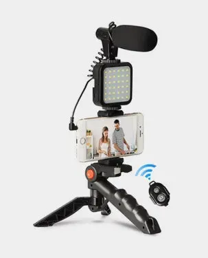 Video Vlog Making Tripod Kit with Mic & Light AY-49