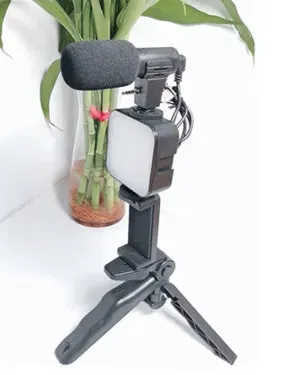 Video Vlog Making Tripod Kit with Mic & Light AY-49