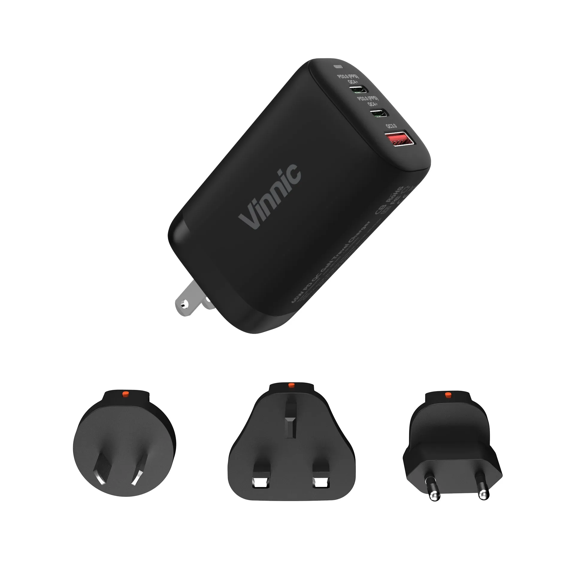 Vinnic GaNgapurna 65W PD QC GaN Travel Charger