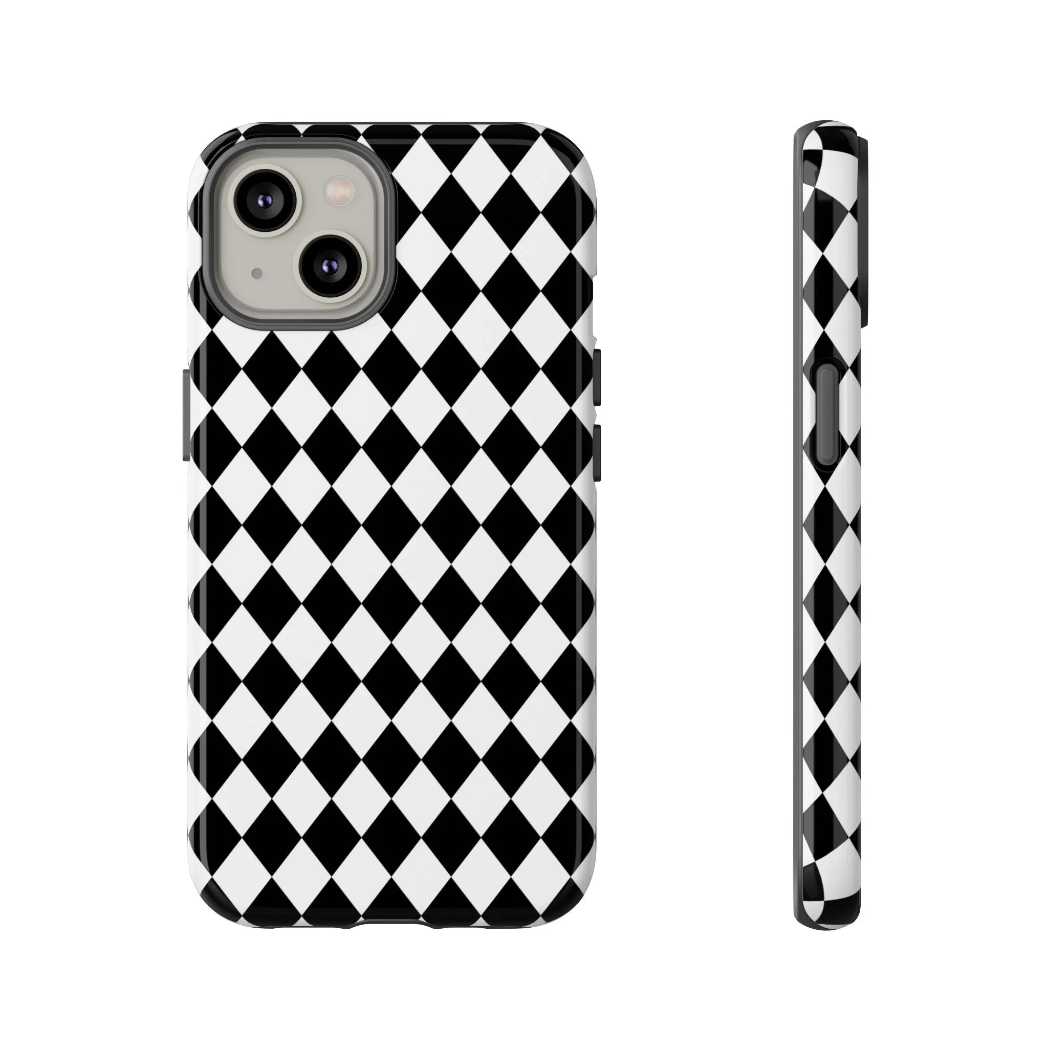 White and Black Dimond Tough phone Case Cover | iPhone | Google | Samsung