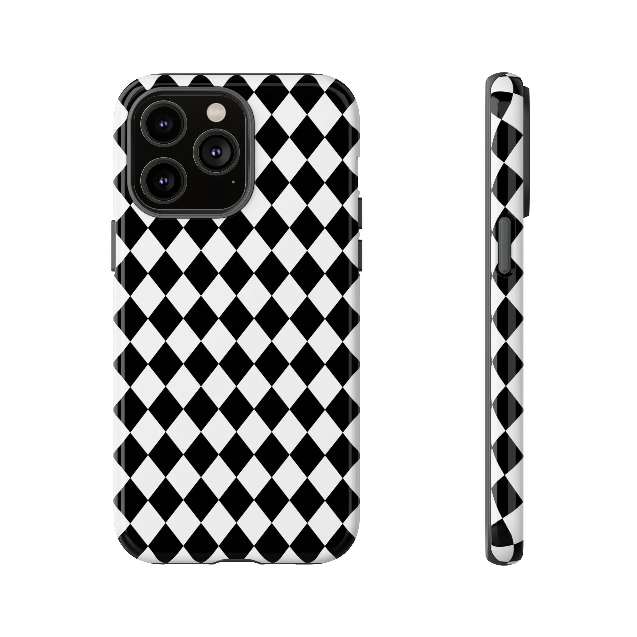 White and Black Dimond Tough phone Case Cover | iPhone | Google | Samsung