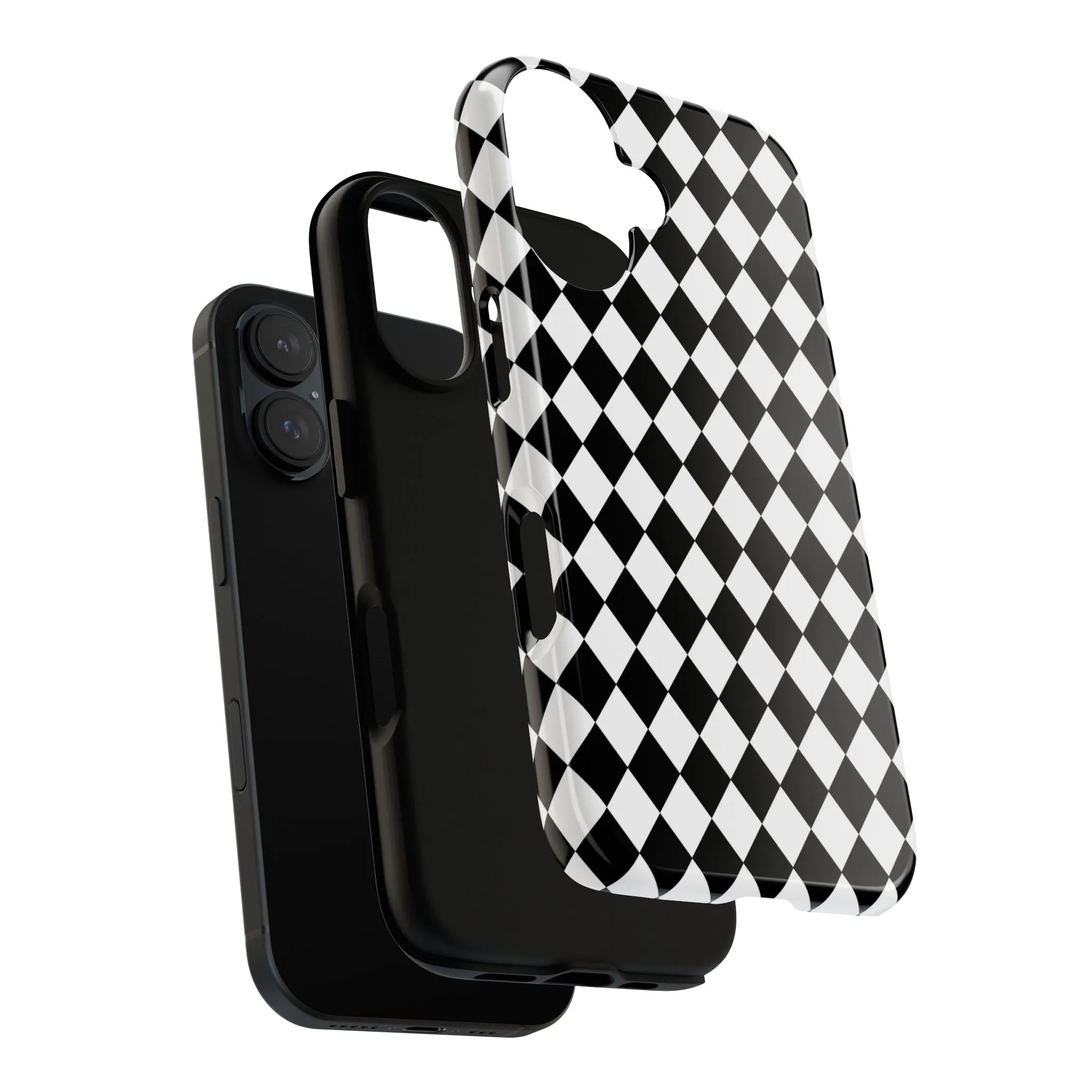 White and Black Dimond Tough phone Case Cover | iPhone | Google | Samsung