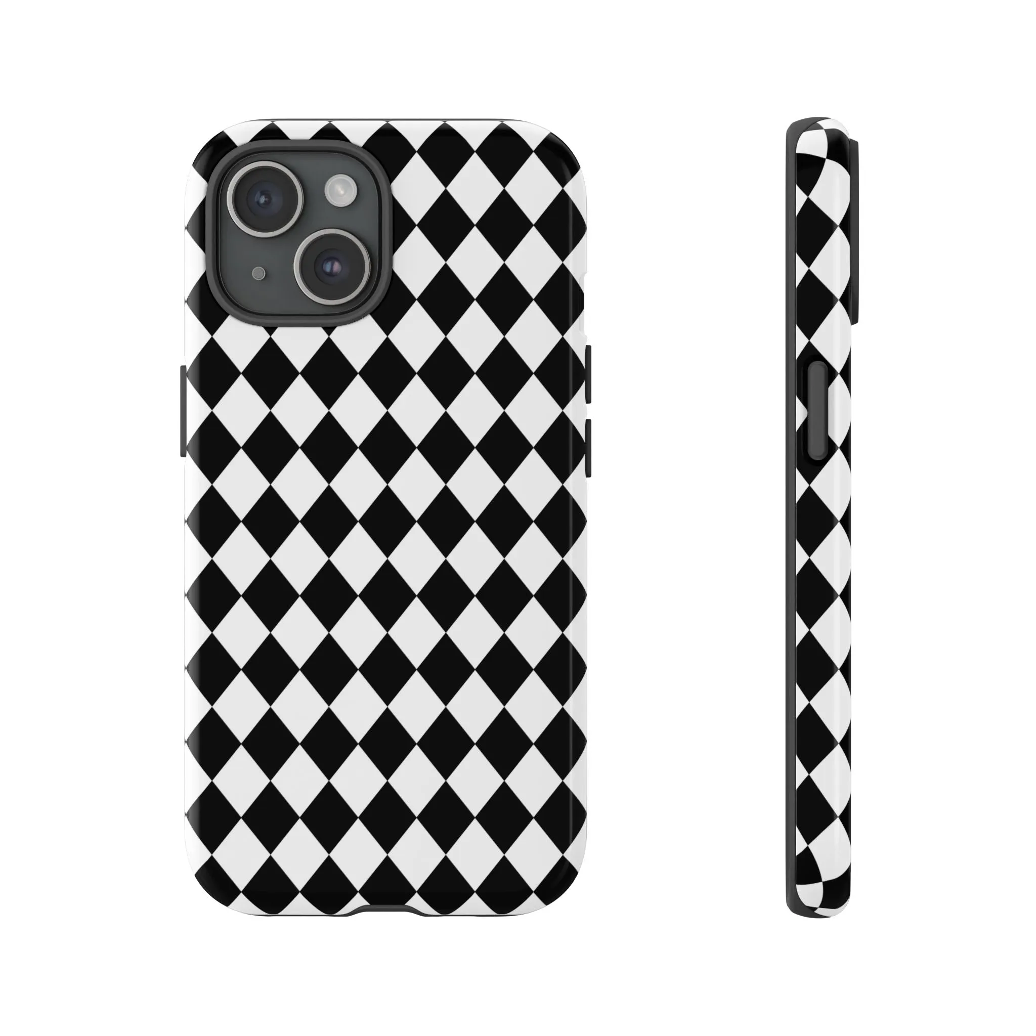 White and Black Dimond Tough phone Case Cover | iPhone | Google | Samsung